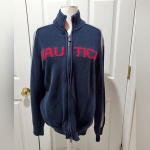 Nautica Women L/Men S zip sweater